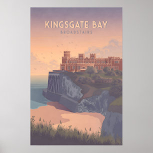 Poster Baía de Kingsgate Broadstairs Cartaz de Viagens à 