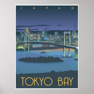 Pôster Baía de Tokyo na noite