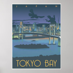 Pôster Baía de Tokyo na noite