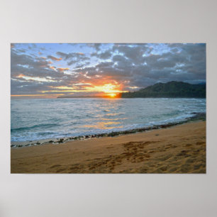 Poster Baía de Wainiha, Kauai, Havaí, Nascer do Sol
