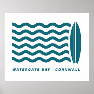 Poster Baía de Watergate do surf em Cornualha