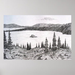 Poster Baía esmeralda com ilha de Fannette, Lake Tahoe,