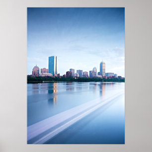 Pôster Baía traseira de Boston através de Charles River