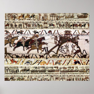 POSTER BAIEUX TAPESTRY SIEGE DE DINAN, ATAQUE AO CASTELO