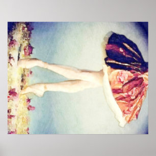 Pôster Bailarina cor-de-rosa