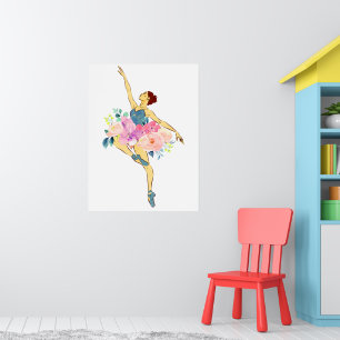 Poster Bailarina Dançarina Flor Floral