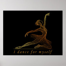 Poster Bailarina de Arte de Linha Graciosa - Eu Danço Par