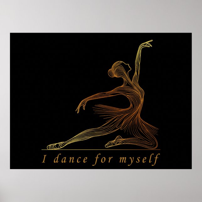 Poster Bailarina de Arte de Linha Graciosa - Eu Danço Par (Frente)