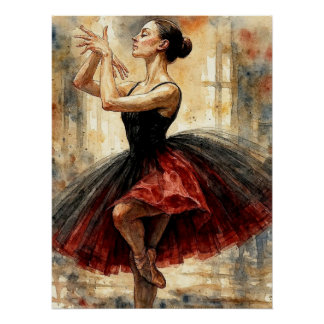 Pôster Bailarina de Ballet em Tutu, 