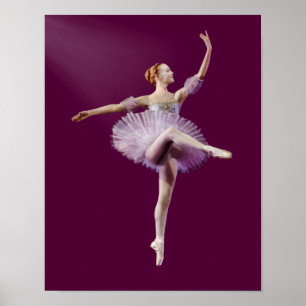 Poster Bailarina em customizável roxo e branco