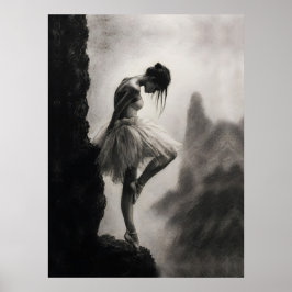 Poster Bailarina na Borda do Penhasco Arte Dramática Mono