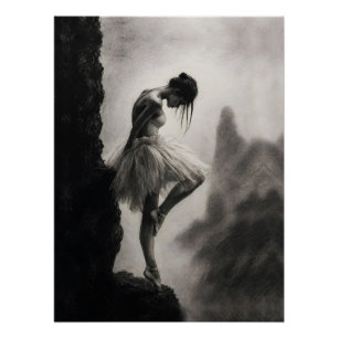 Pôster Bailarina na Borda do Penhasco Arte Dramática Mono