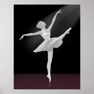 Poster Bailarina na prata e no preto