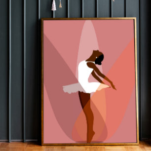 Poster Bailarina negra minimalista dançarina afro-america