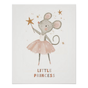 Pôster Bailarina Princesinha, Arte de Parede de Berçário