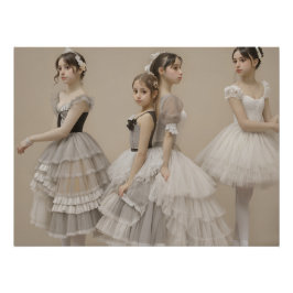 Pôster Bailarinas con trajes románticos