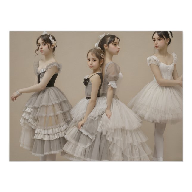 Pôster Bailarinas con trajes románticos (Frente)