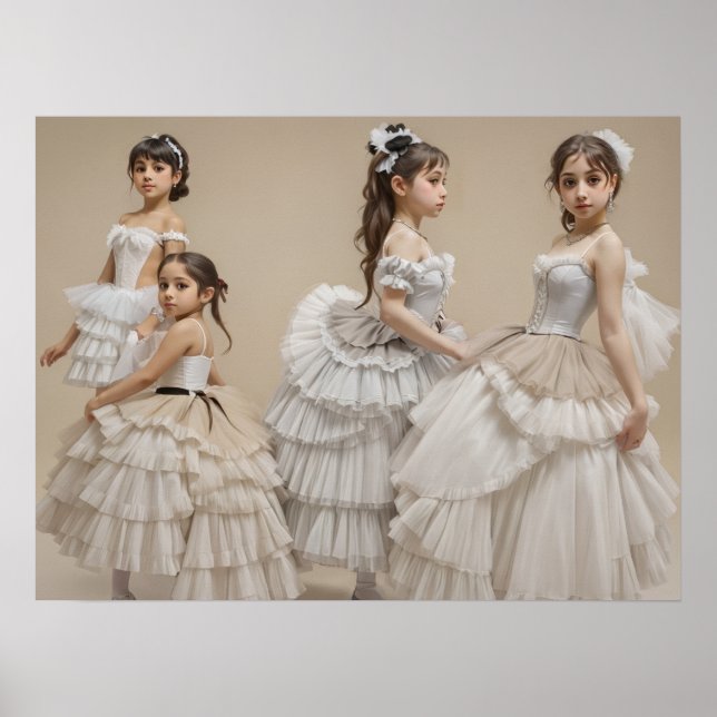 Poster  Bailarinas con trajes románticos (Frente)