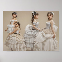 Poster Bailarinas con trajes románticos
