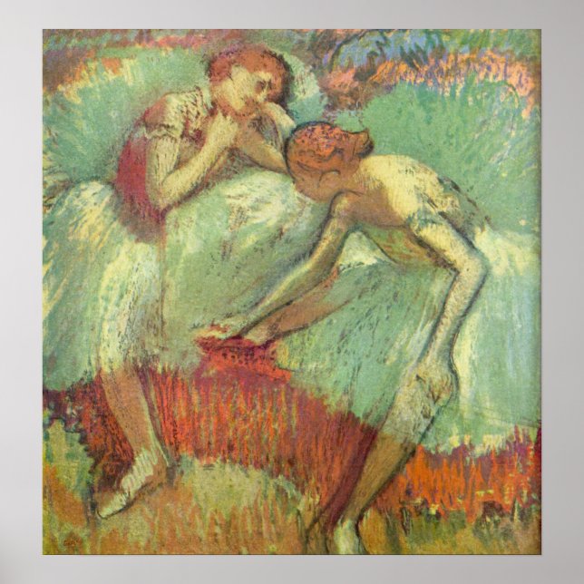 Pôster Bailarinas em Verde de Edgar Degas, Balé Antigo (Frente)