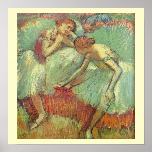Pôster Bailarinas em Verde de Edgar Degas, Balé Antigo (Frente)