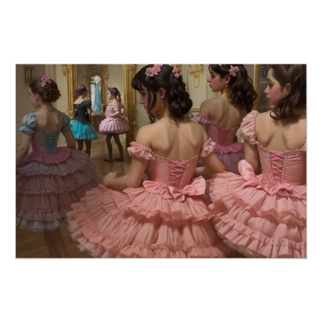 Pôster Bailarinas en una gran sala de estilo rocóco (Frente)