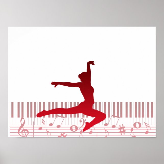 Poster Bailarino de ballet em um teclado  (Frente)