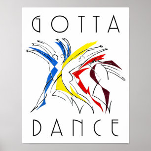 Pôster Bailarinos Abstratos Dançando - Arte para Amantes