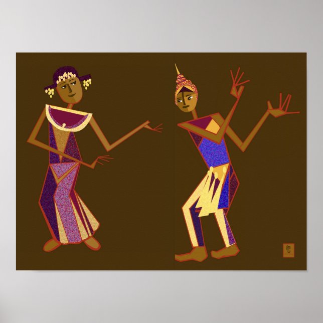 Poster Bailarinos tailandeses (Frente)