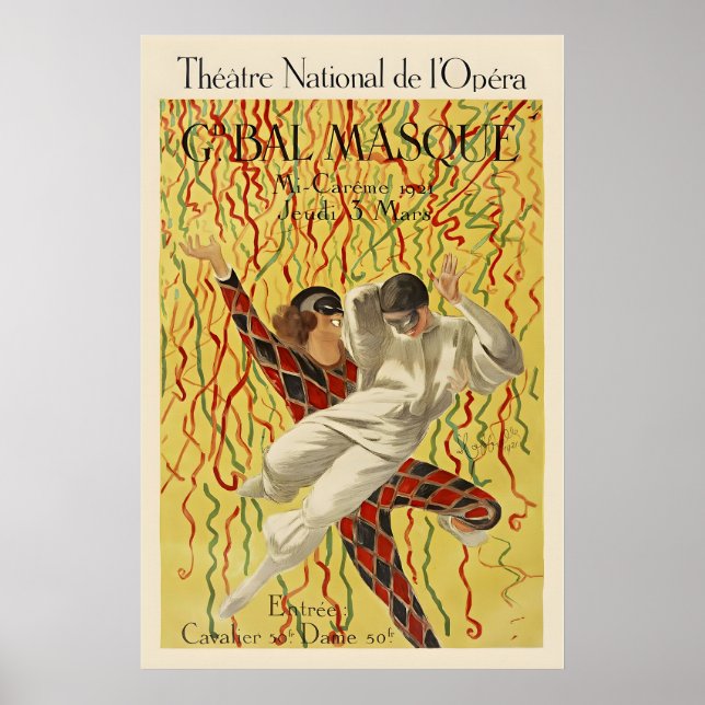 Poster Baile de Máscaras do Teatro Nacional da Ópera (Frente)
