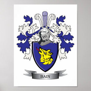 Poster Bain Family Crest Coat of Arms
