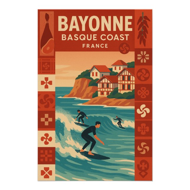 Pôster Baiona — Costa Basca Francesa (Frente)