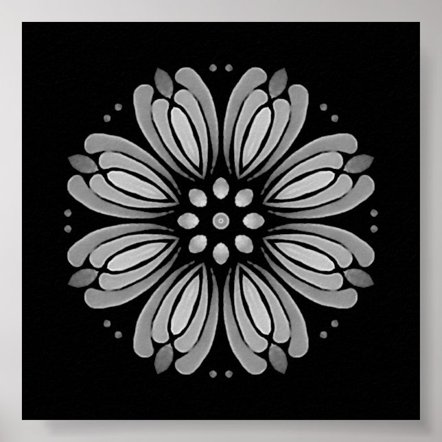 Poster Baixável Ponto Seu Próprio Mandala Mini Floral (Frente)