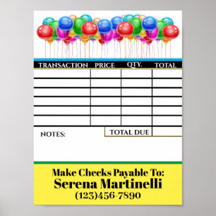 Poster BAIXE Seu Cartaz de Planilha de Fatura