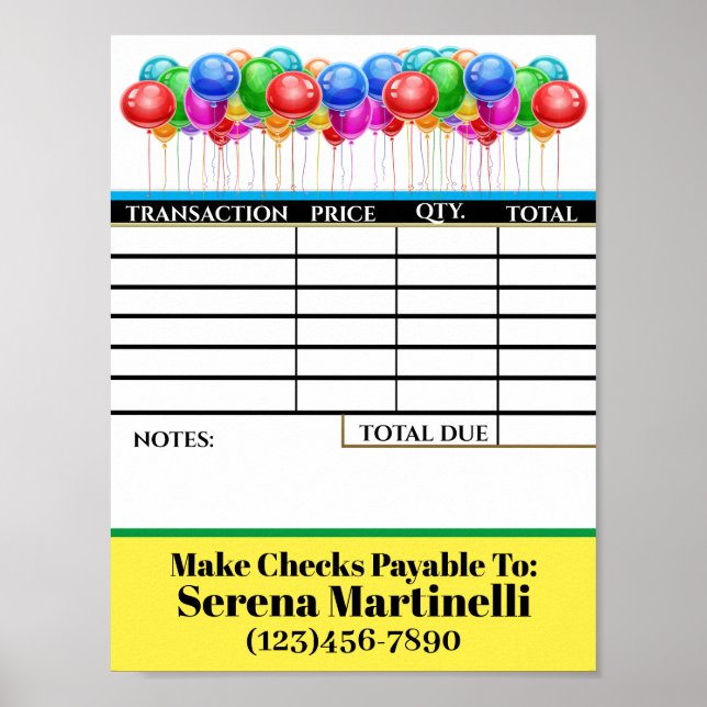 Poster BAIXE Seu Cartaz de Planilha de Fatura (Frente)