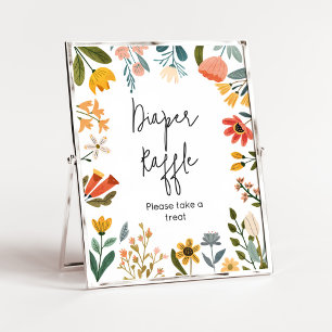Poster Baixo Brilho Fralda de Flor Selvagem Raffle