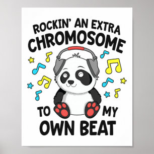 Poster Baixo Síndrome Kids T21 Rockin' An Extra Chromosom