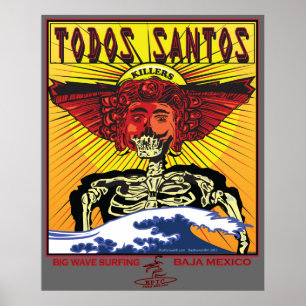 PÔSTER BAJA MÉXICO SURFBREAK DO TODOS SANTOS QUE SURFA