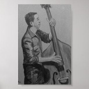 Poster Bajista Hombre O charcoil Trabalho de arte Impress