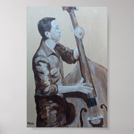 Poster Bajista Hombre Original Oils Trabalho de arte Impr