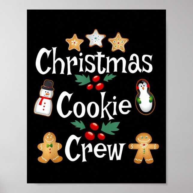 Poster Bakers Christmas Cookie Crew Family Baking Team Ho (Frente)