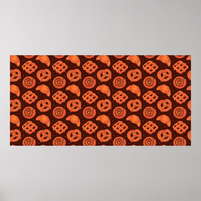 Poster Bakery seamless pattern, texture. Boulangerie shop (Frente)