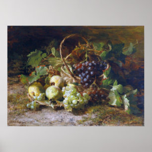 Poster Bakhuyzen - Vida Estática De Fruta Com Uvas E Pera