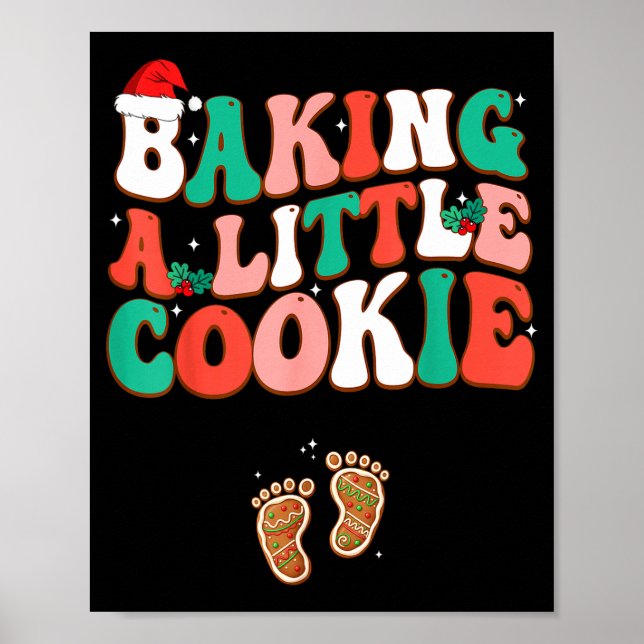 Poster Baking A Little Cookie Cute Christmas Pregnancy An (Frente)