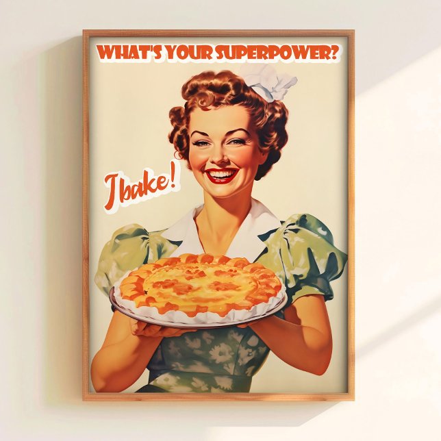 Poster Baking Art Print Cake Art Print Retro Kitchen Wall (Criador carregado)