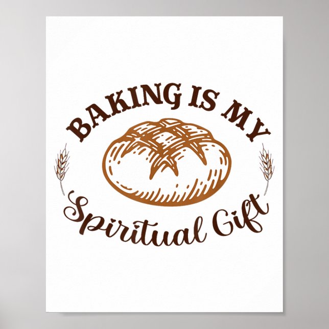 Poster Baking Is My Sritual Gift Funny Bake Lover Pastry  (Frente)