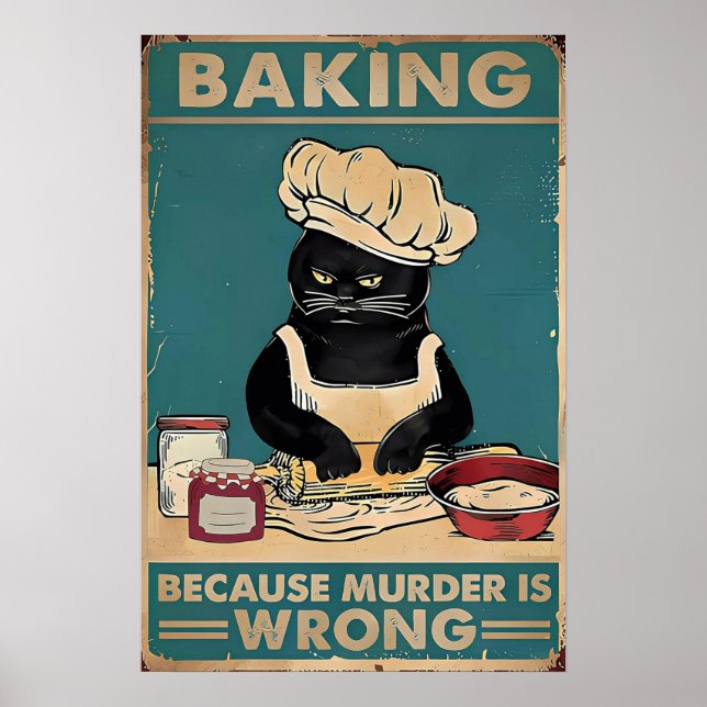 Poster Baking porque o assassinato é preto de gato errado (Frente)
