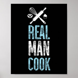Poster Baking Real Men Cook Rolling Pin