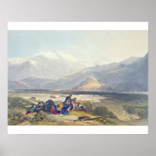 Pôster Bala Hissar e Cidade de Cabul com a lata britânica