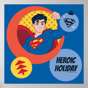 Poster Balança de Feriado do Super-Homem da Liga da Just